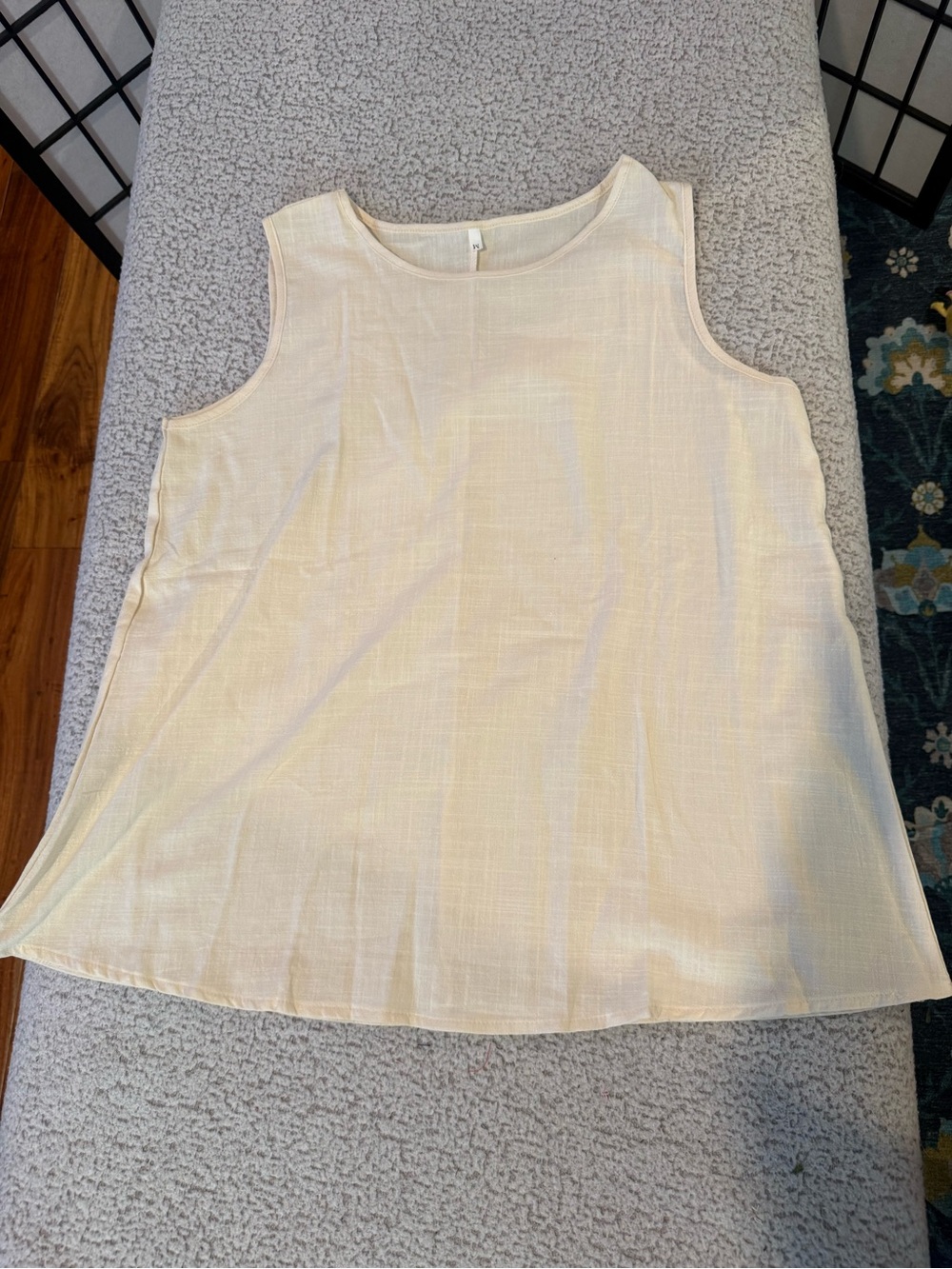 Sleeveless Cream A-Line Tank Top